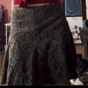 Elegant Black Paisley Skirt